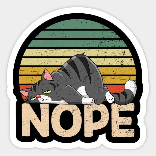 Funny Cat Nope T-shirt Sticker by kimmygoderteart